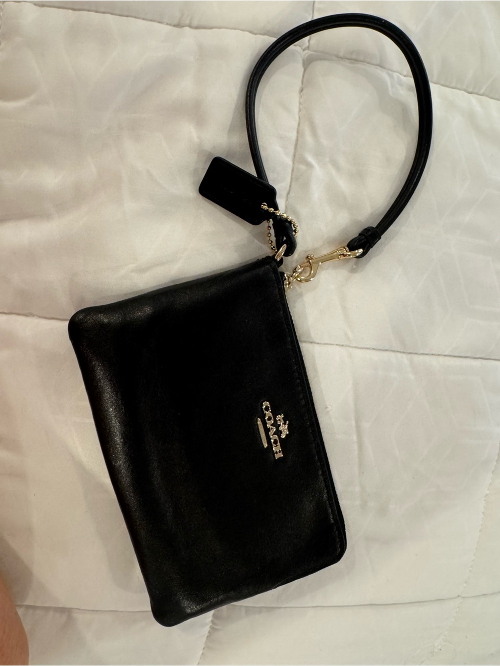 Coach Black Leather Clutch Wristlet with Gold Hardware - Picture 4 of 5